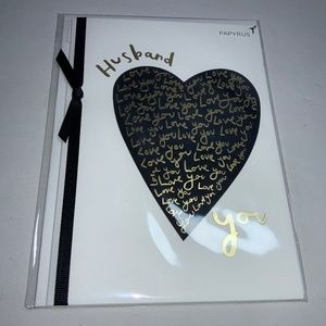 Papyrus Valentine’s Day Card Husband ribbon trim new